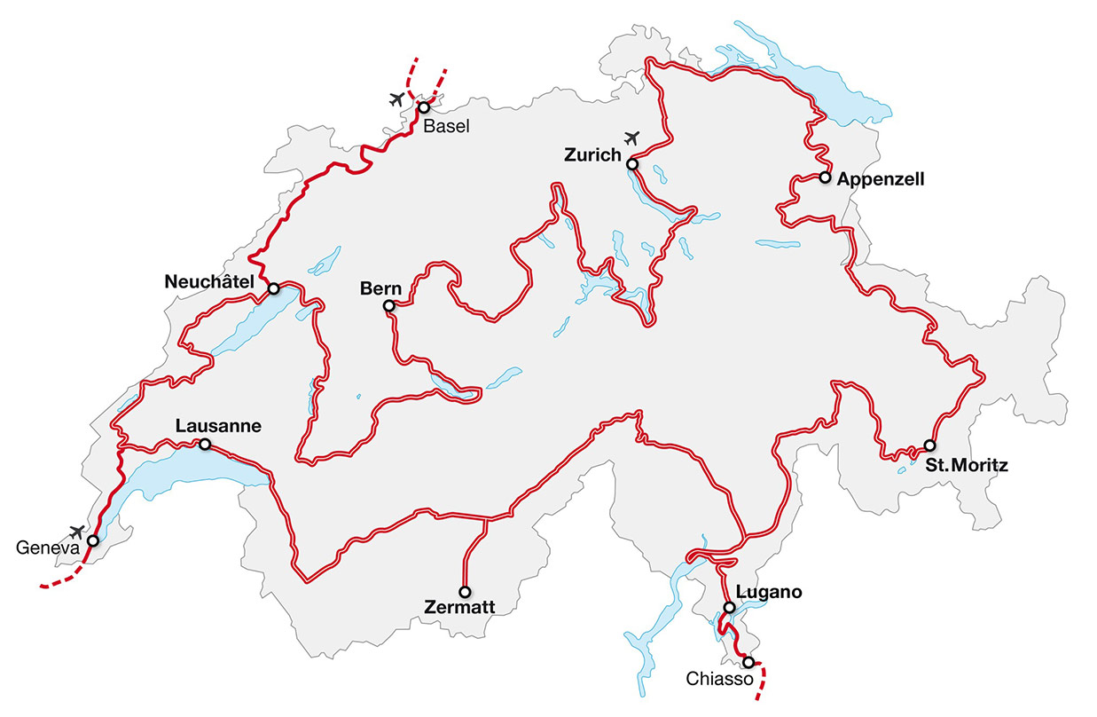Karte - Grand Tour of Switzerland